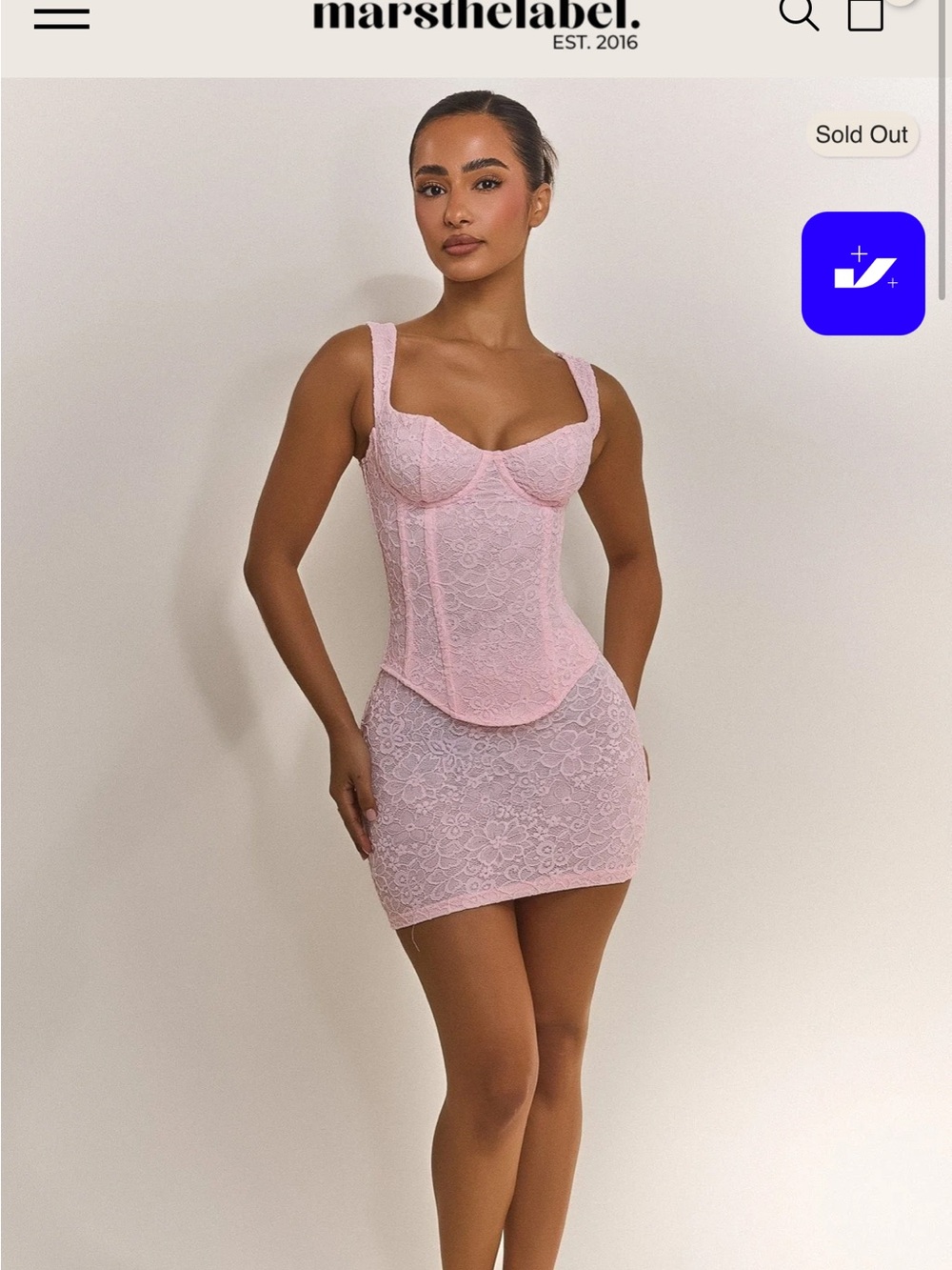 Delicate Pink Lace Corset Mini Chemise